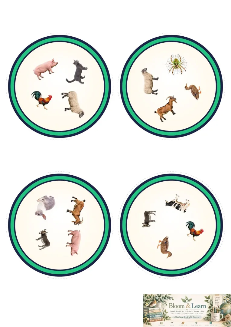 Jogo Piscou, Achou! - Animais da fazenda - Encontre os pares - Educação Infantil PDF — imagem 4