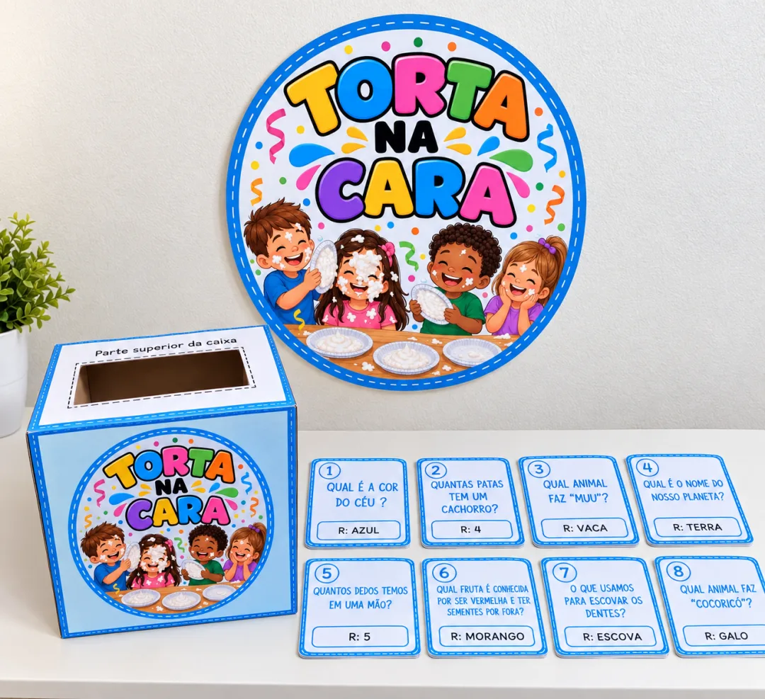 Jogo Torta na Cara - Educação Infantil - PDF com 40 Fichas — imagem 2