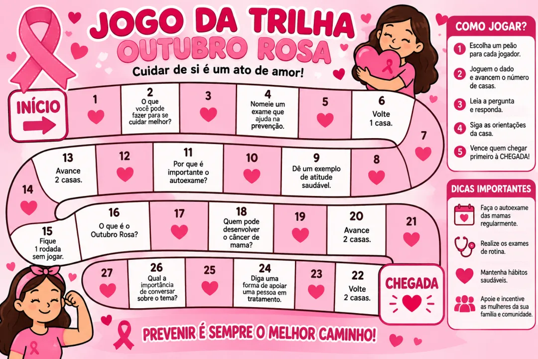Jogo Trilha Outubro Rosa - Educação Infantil - PDF — imagem 4