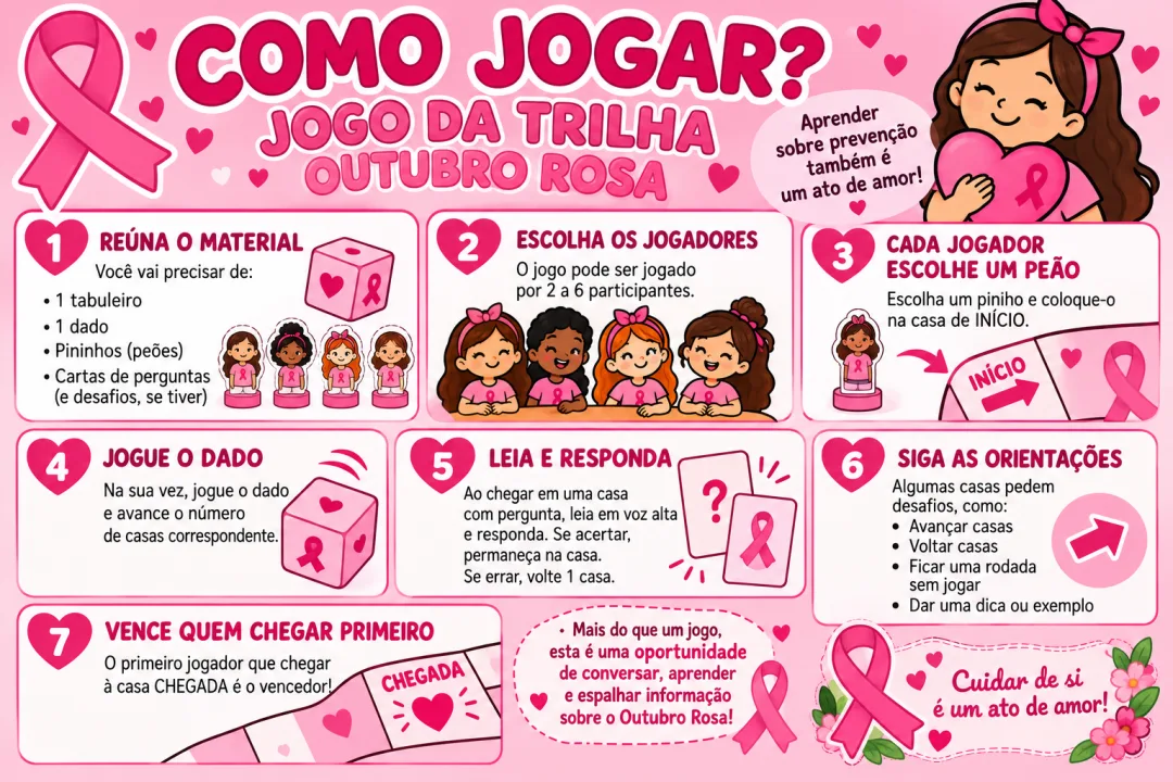 Jogo Trilha Outubro Rosa - Educação Infantil - PDF — imagem 6