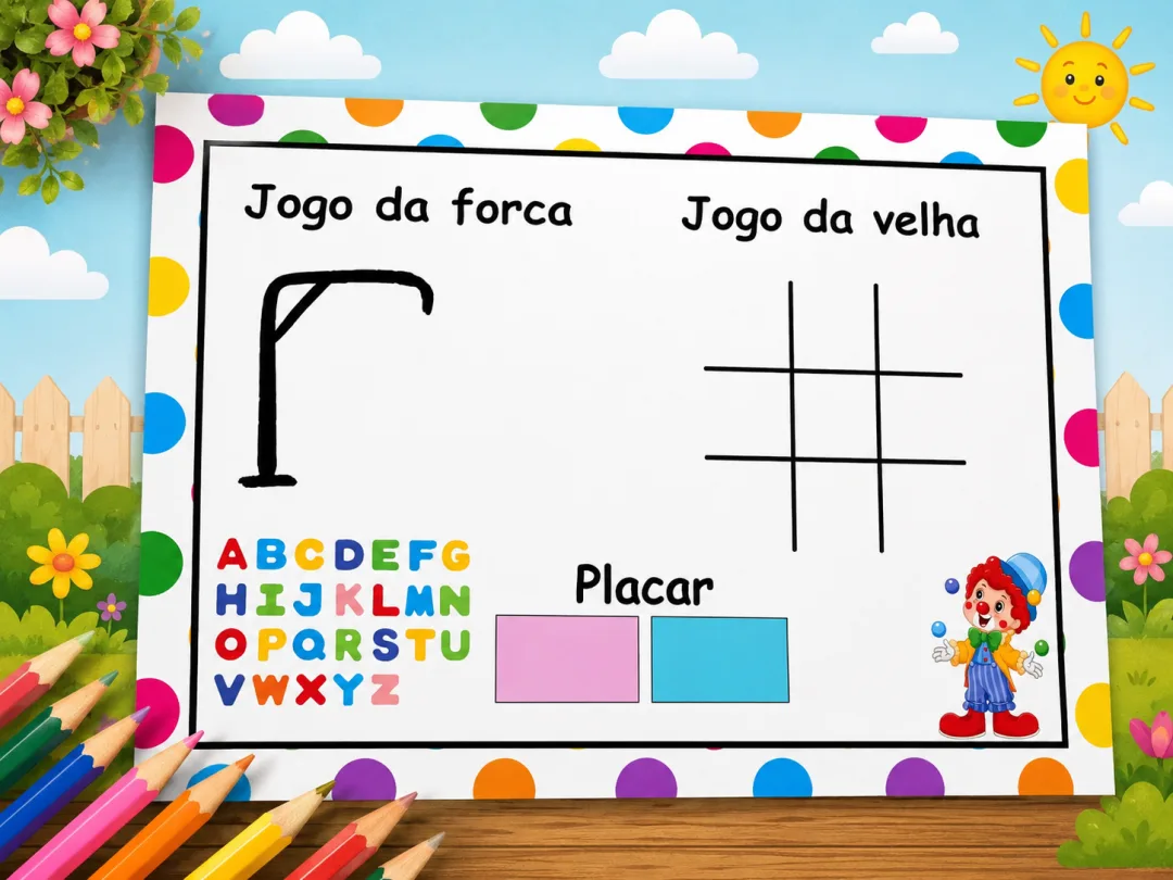 Jogos Dia das Crianças - Palhacinhos - PDF Pronto para Imprimir — imagem 2
