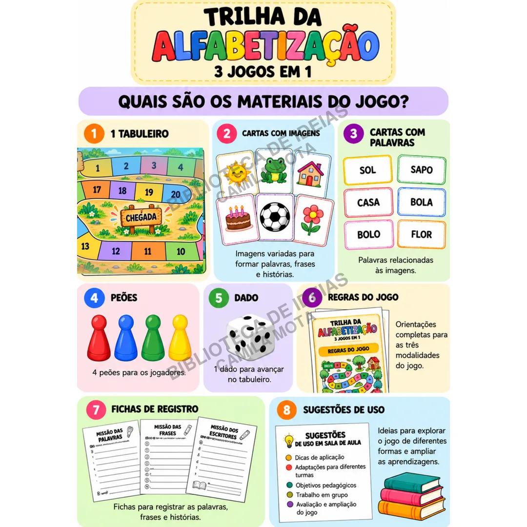 Trilha da Alfabetização - PDF com 3 Jogos — imagem 5