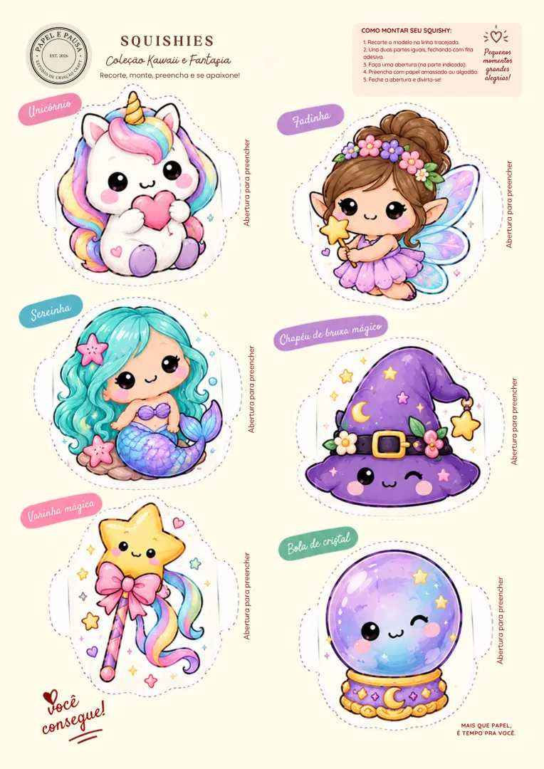 Coleção Kawaii e Fantasia: Squishies Mágicos - PDF - para Crianças a Partir dos 5 Anos Sob a Supervisão de Um Adulto — imagem 4