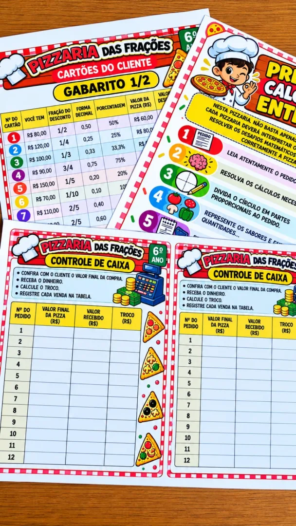 🍕  KI COMPLETO PIZZARIA DAS FRAÇÕES – 4º 5º 6º 7º Ano 🍕🍕 💰14,99 TRANSFORME O ESTUDO DAS FRAÇÕES EM UMA EXPERIÊNCIA L — imagem 6