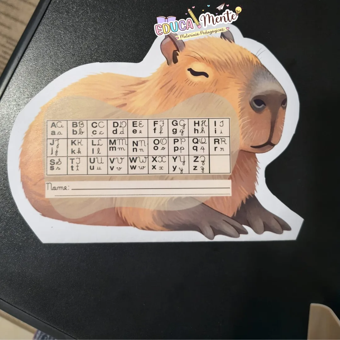 🤎 KIT 2 em 1 PARA CADERNO: ALFABETO ➕TABUADA CAPIVARA 🤎 — imagem 2