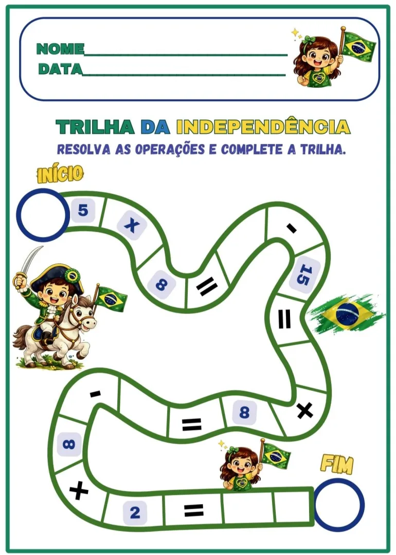 KIT 2 FOLHAS DE ATIVIDADES NA TEMÁTICA DA INDEPENDÊNCIA.  — imagem 2