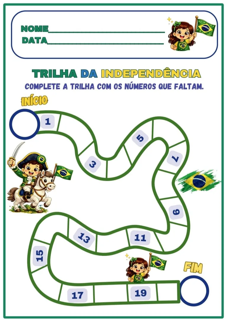 KIT 2 FOLHAS DE ATIVIDADES NA TEMÁTICA DA INDEPENDÊNCIA.  — imagem 3