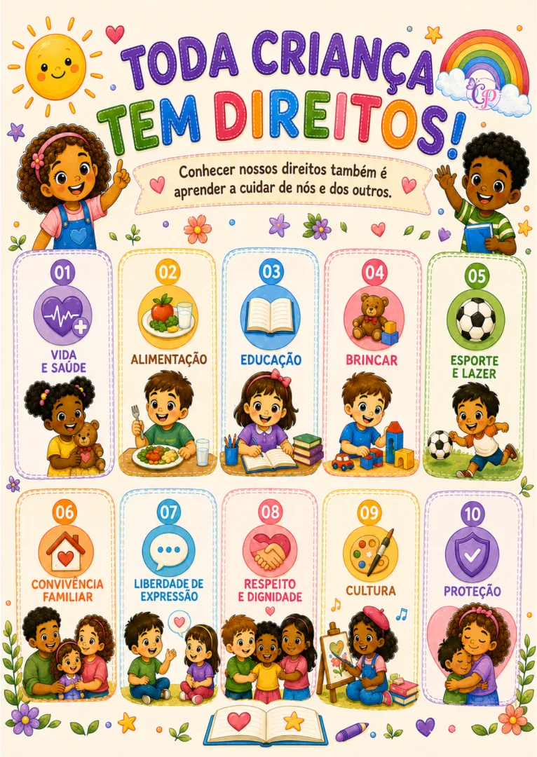 🤩 KIT 3 PAINÉIS DIA DAS CRIANÇAS - COLEÇÃO MEUS DIREITOS MEUS DEVERES — imagem 3