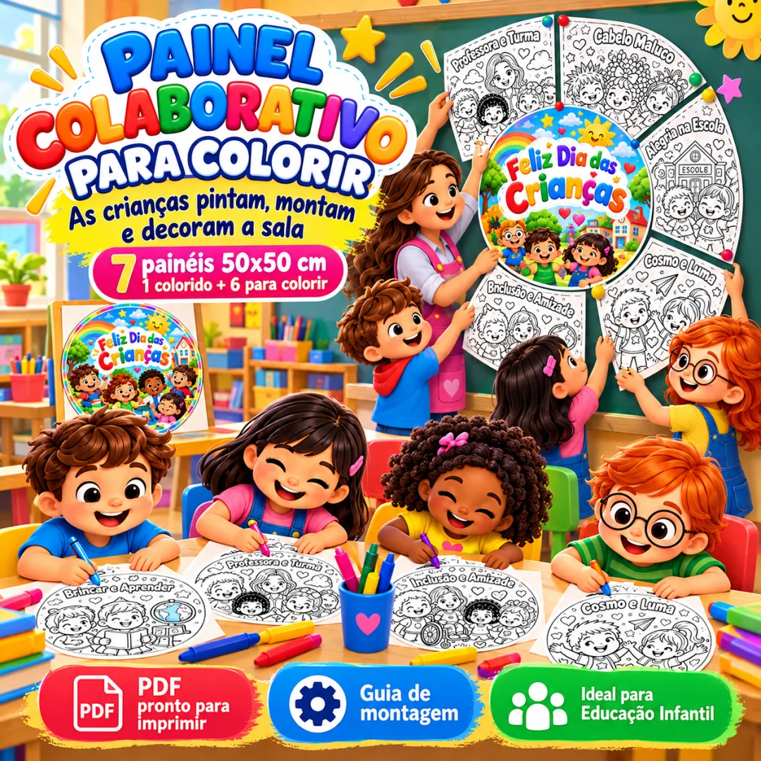 7 Painéis Dia das Crianças - Infantil e 1º ao 5º em PDF — imagem 4