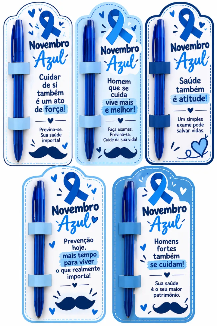 Kit 8 Tags Novembro Azul para Lembrancinhas - PDF para Imprimir — imagem 4