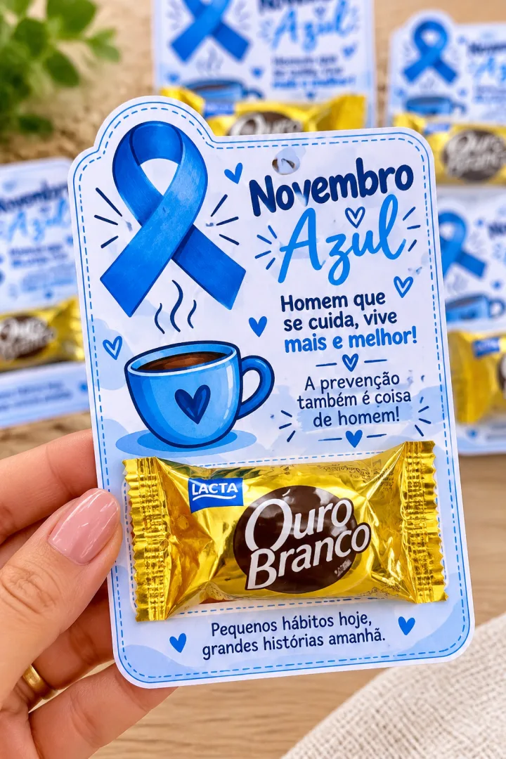 Kit 8 Tags Novembro Azul para Lembrancinhas - PDF para Imprimir — imagem 3