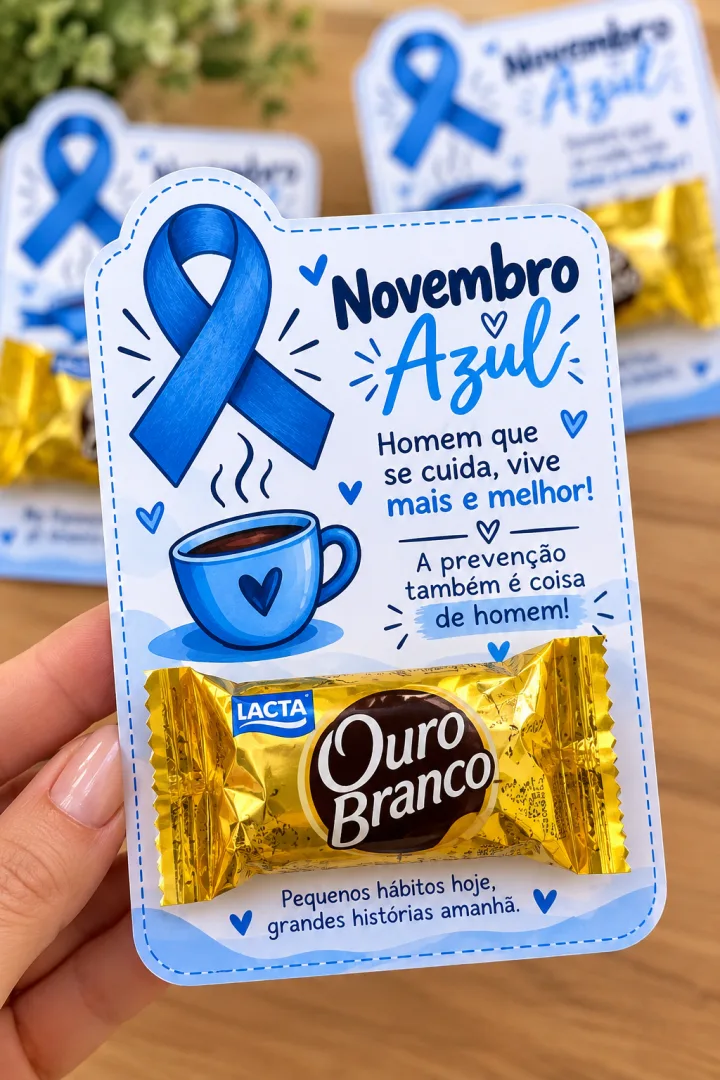 Kit 8 Tags Novembro Azul para Lembrancinhas - PDF para Imprimir — imagem 2