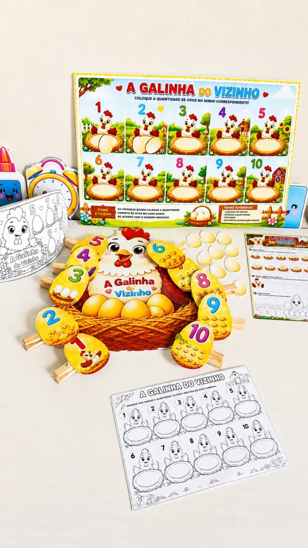 Kit A Galinha Do Vizinho – Contagem E Número de 1 À 10 em PDF! — imagem 3