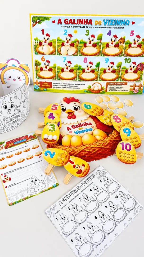 Kit A Galinha Do Vizinho – Contagem E Número de 1 À 10 em PDF! — imagem 6