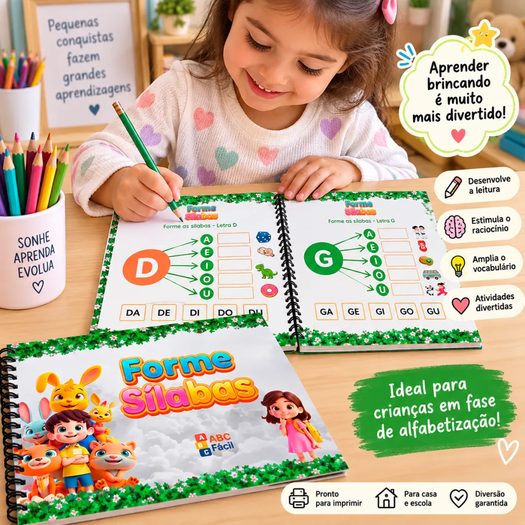 Kit ABC Infantil – Cadernos de Alfabetização para Professores e Crianças de 4 a 8 Anos Atividades para Imprimir — imagem 3