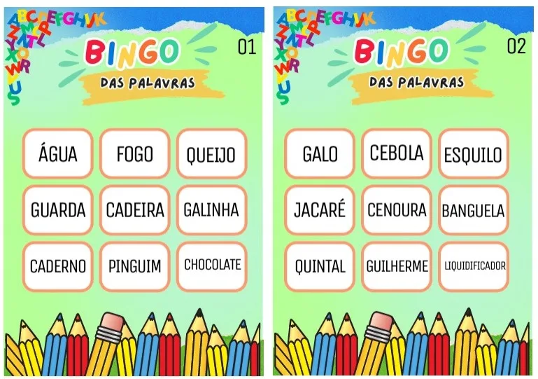 Kit Alfabetização - BINGO DAS PALAVRAS em PDF e PNG — imagem 3