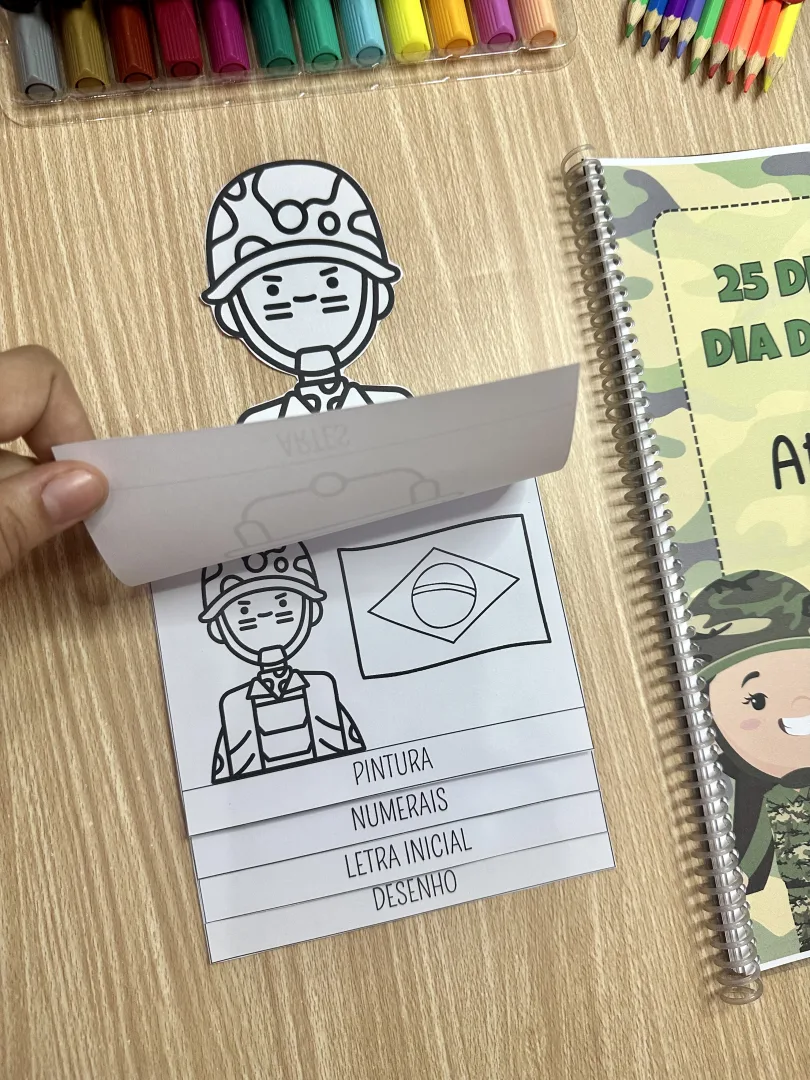 Kit Apostila de atividades + Flipbook - Dia do Soldado — imagem 2
