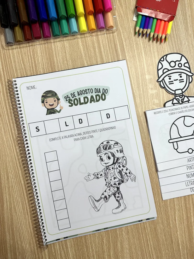 Kit Apostila de atividades + Flipbook - Dia do Soldado — imagem 4