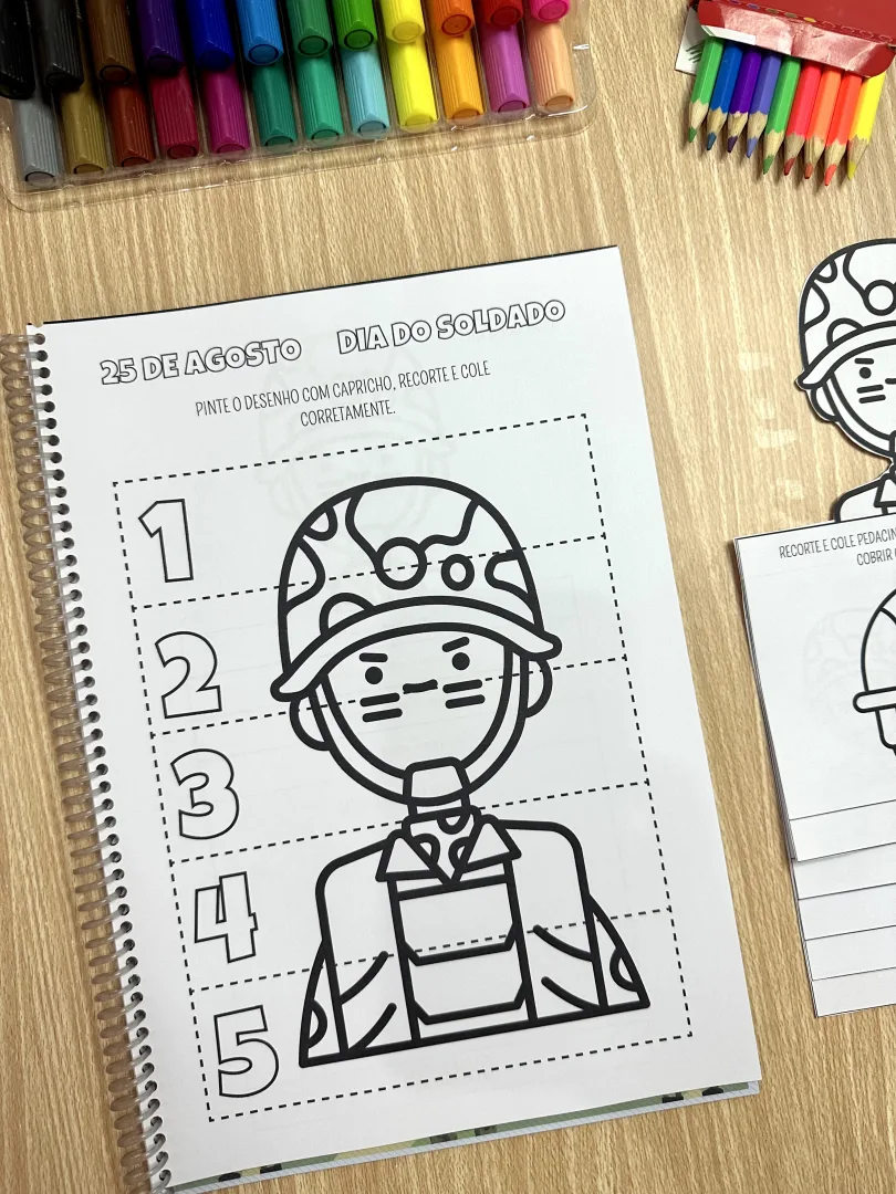 Kit Apostila de atividades + Flipbook - Dia do Soldado — imagem 5