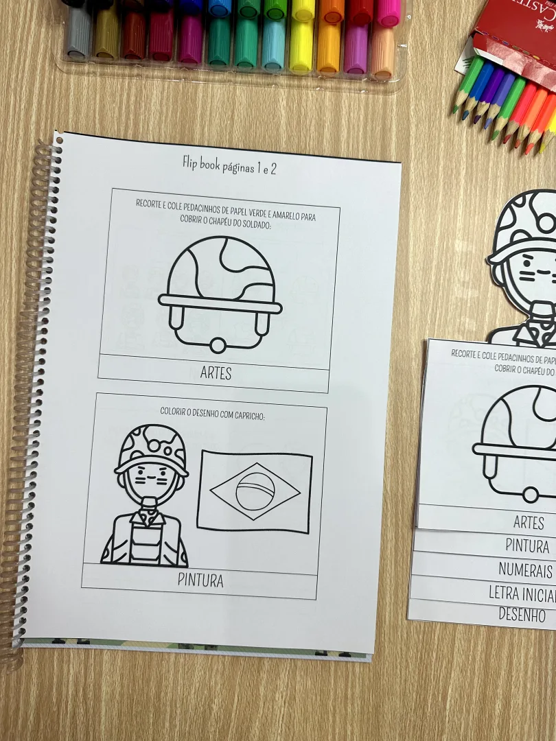 Kit Apostila de atividades + Flipbook - Dia do Soldado — imagem 6