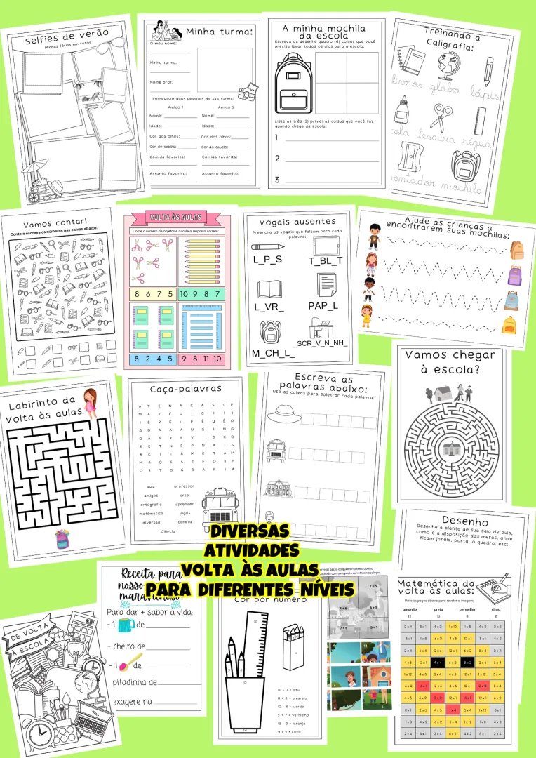 KIT ATIVIDADES VOLTA ÀS AULAS — imagem 2