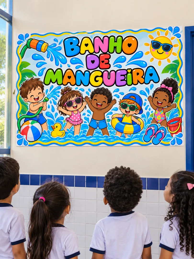 Kit Banho de Mangueira Educação Infantil– Painel, Combinados e Atividade Colorida Em PDF! — imagem 3