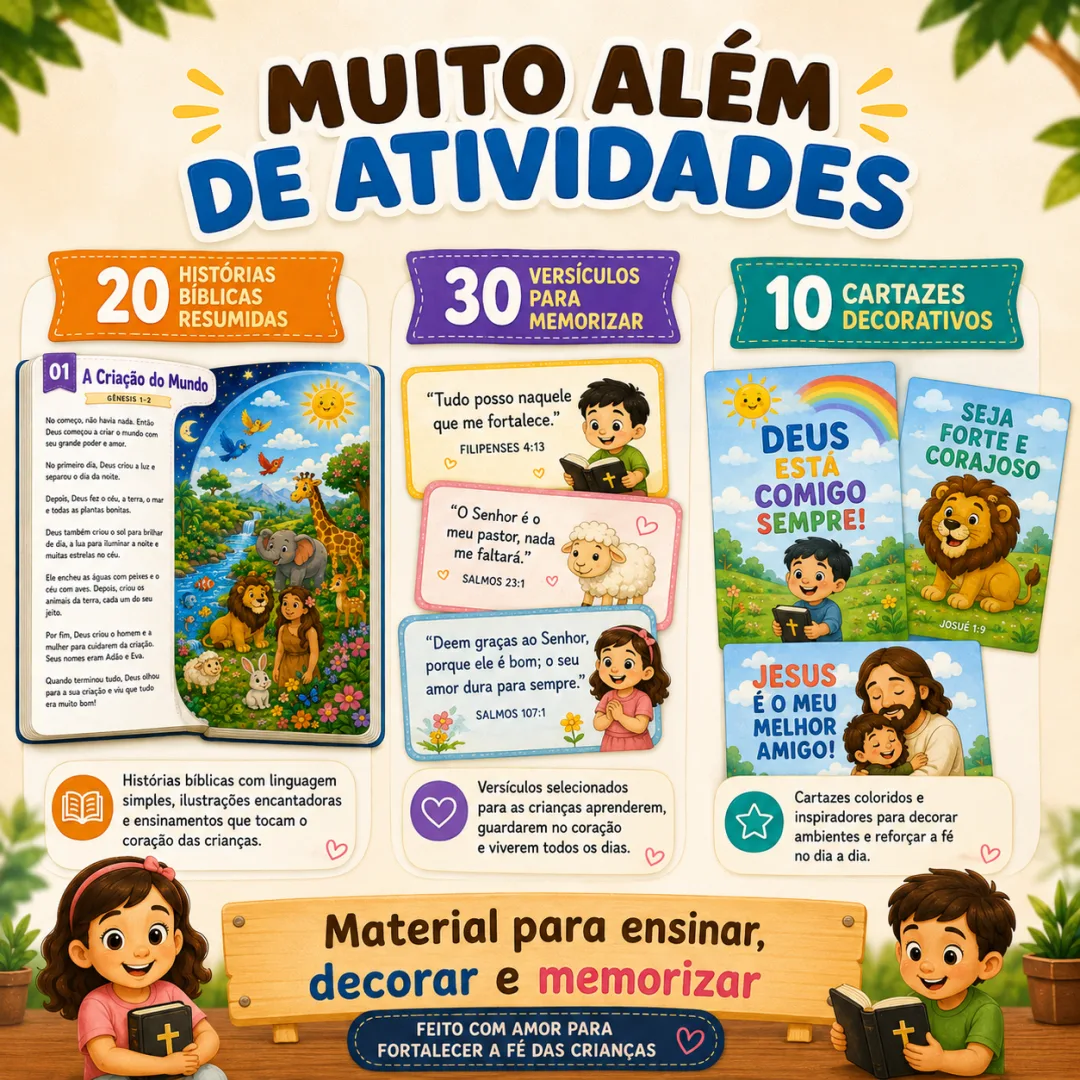 Kit Bíblico Infantil Completo | +175 Atividades e Materiais em PDF — imagem 4
