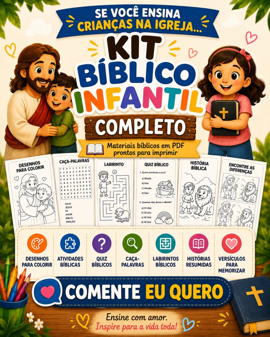 Kit Bíblico Infantil Completo | +175 Atividades e Materiais em PDF — imagem 6