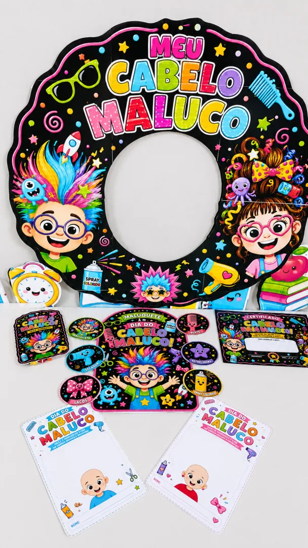  Kit Cabelo Maluco – Dia Do Cabelo Maluco Educação Infantil Ao 5º ano em PDF!  — imagem 2