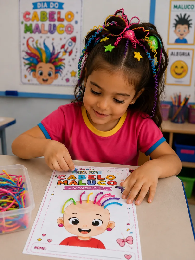  Kit Cabelo Maluco – Dia Do Cabelo Maluco Educação Infantil Ao 5º ano em PDF!  — imagem 3