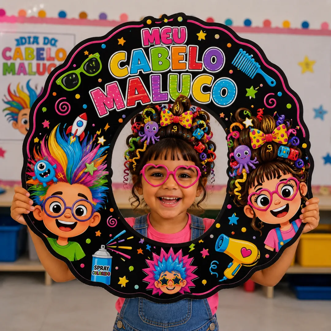  Kit Cabelo Maluco – Dia Do Cabelo Maluco Educação Infantil Ao 5º ano em PDF!  — imagem 4