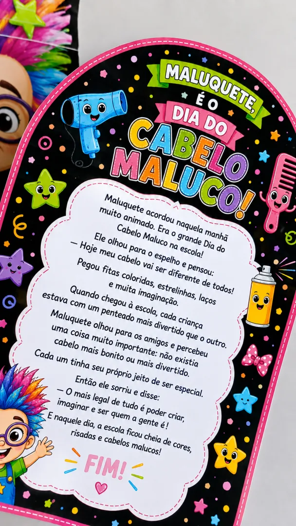 Kit Cabelo Maluco – Dia Do Cabelo Maluco Educação Infantil Ao 5º ano em PDF!  — imagem 5