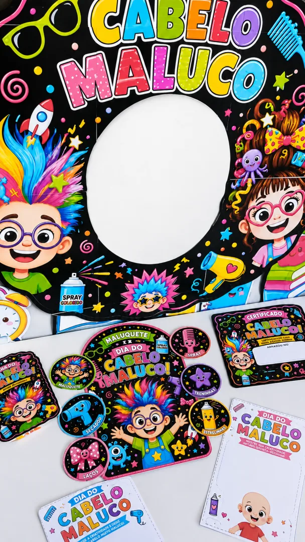  Kit Cabelo Maluco – Dia Do Cabelo Maluco Educação Infantil Ao 5º ano em PDF!  — imagem 6