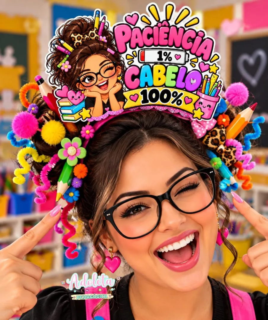 Kit Cabelo Maluco Professora Frases — imagem 2