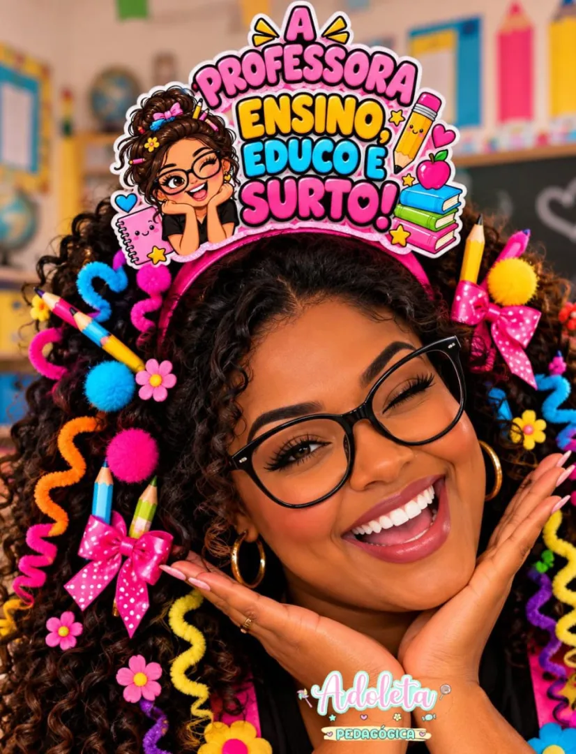 Kit Cabelo Maluco Professora Frases — imagem 5