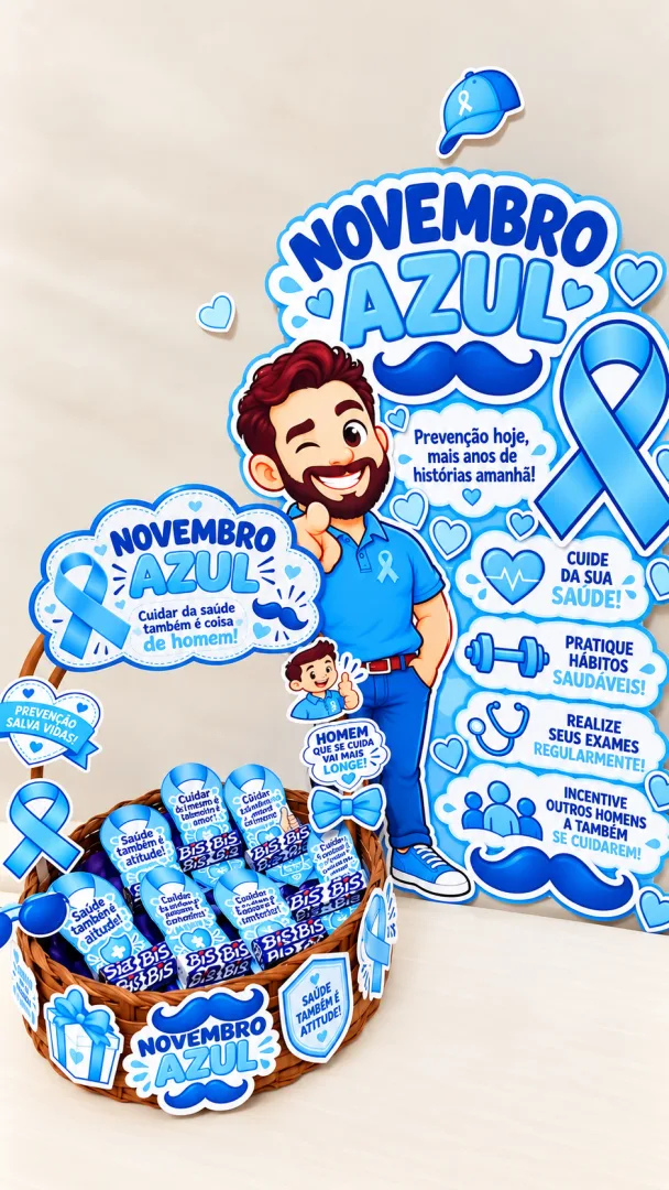 Kit Campanha Novembro Azul Saúde e Prevenção PDF - Educação infantil — imagem 3