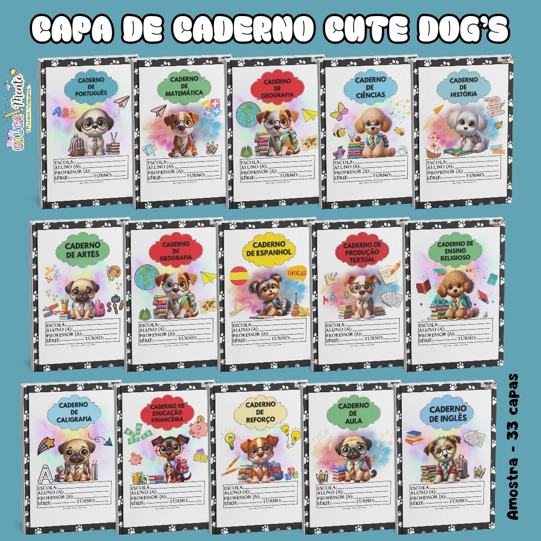 🩵 KIT CAPA DE CADERNO CUTE DOGS 🩵 — imagem 3