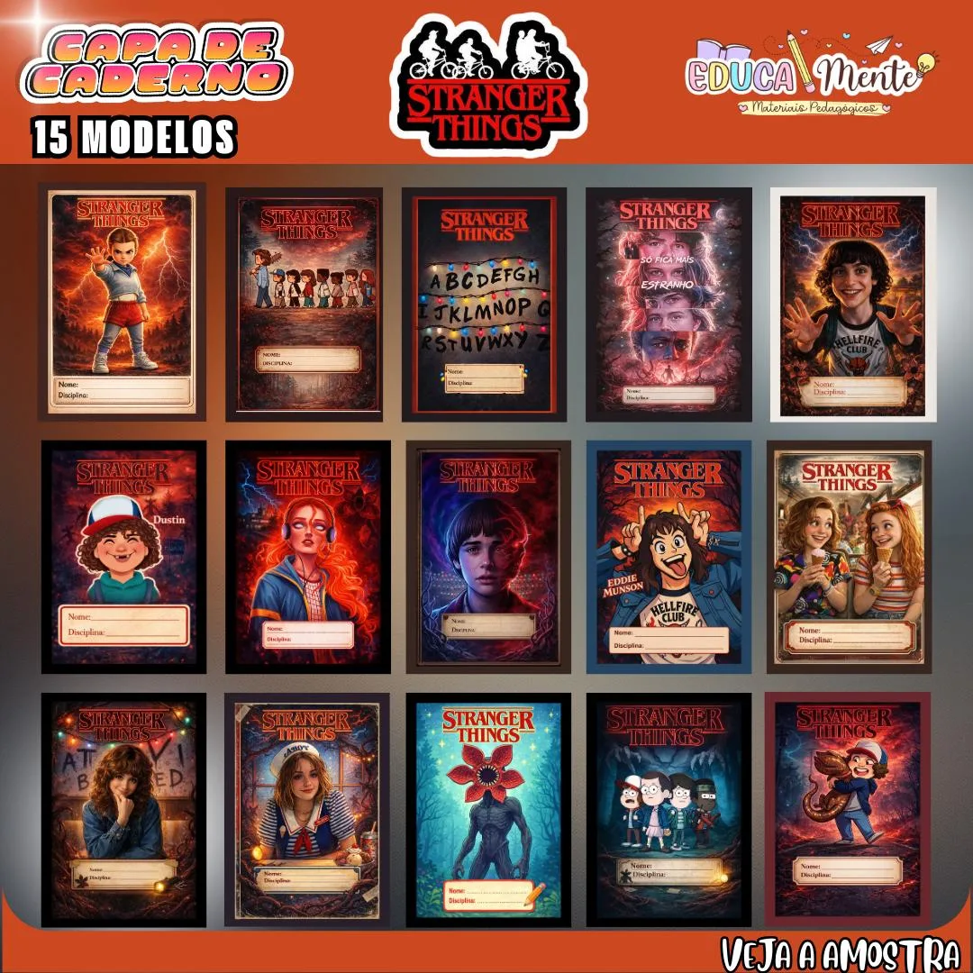 ♥️ KIT CAPA DE CADERNO STRANGER THINGS ♥️ — imagem 2
