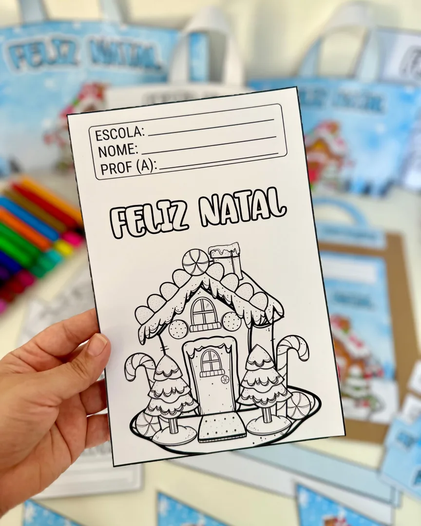 Kit Capas de Atividades Casinha de Natal — Envelopes e Sacolas em PDF — imagem 2