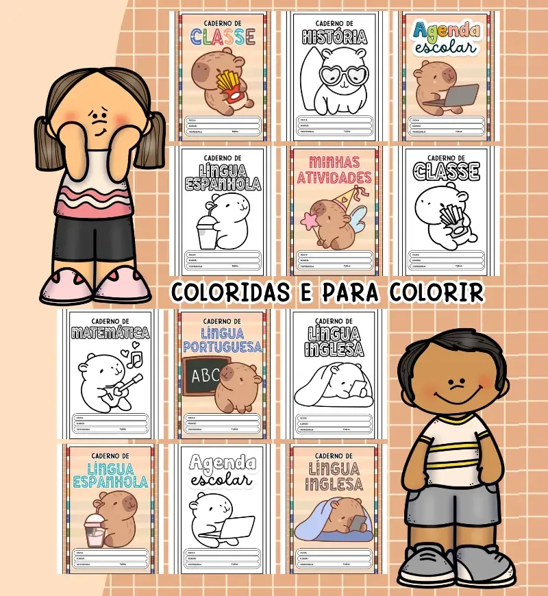 Kit Capas Para Caderno - Capivara — imagem 2