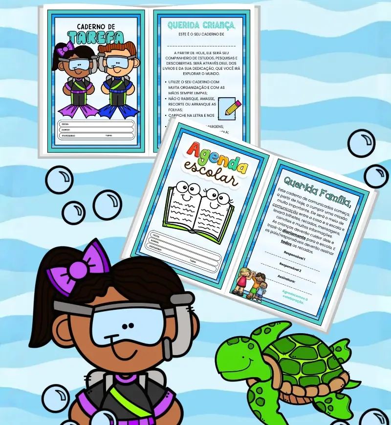 Kit Capas para Caderno - Fundo do Mar — imagem 3