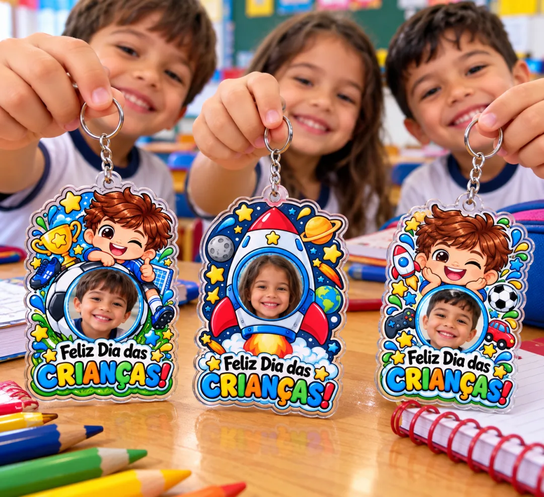 Kit Chaveirinhos Personalizados — Dia das Crianças Editável no Canva — imagem 2