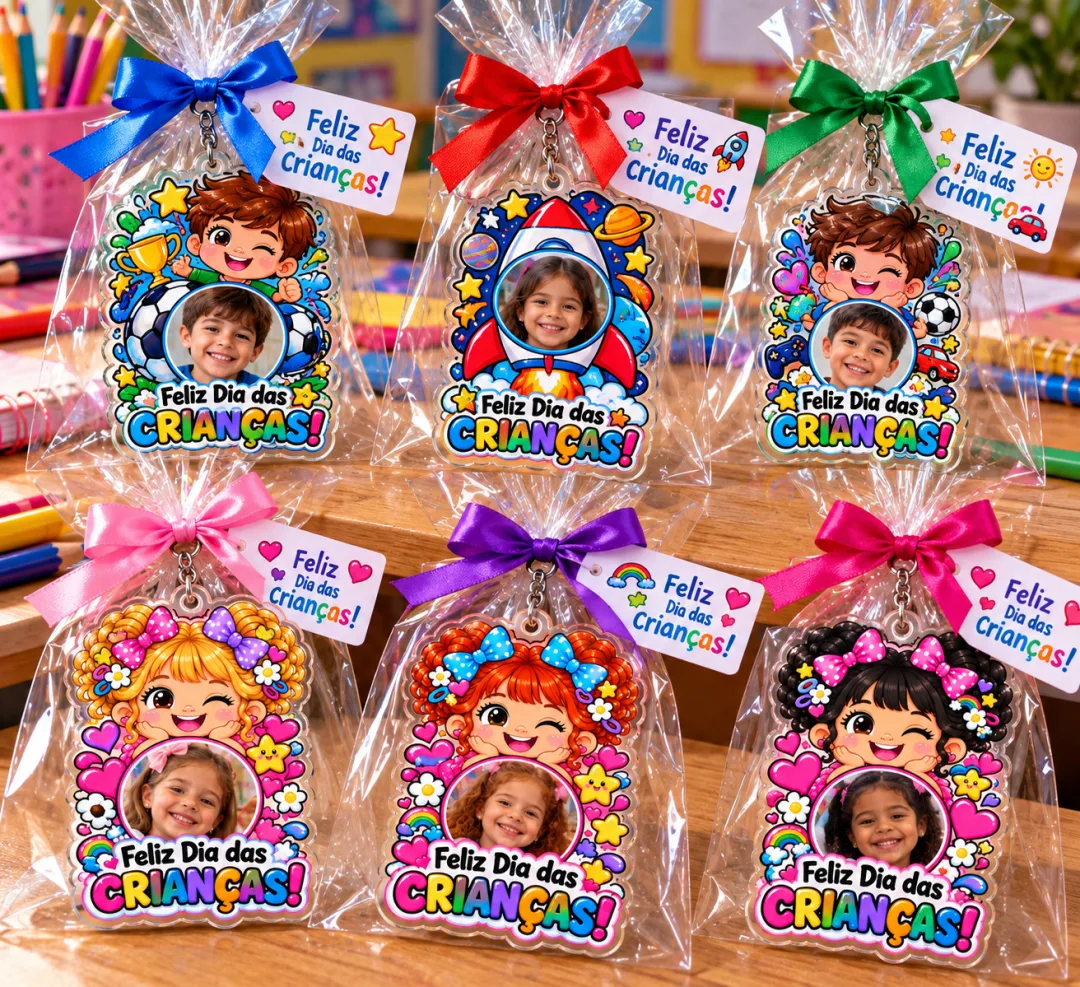 Kit Chaveirinhos Personalizados — Dia das Crianças Editável no Canva — imagem 4