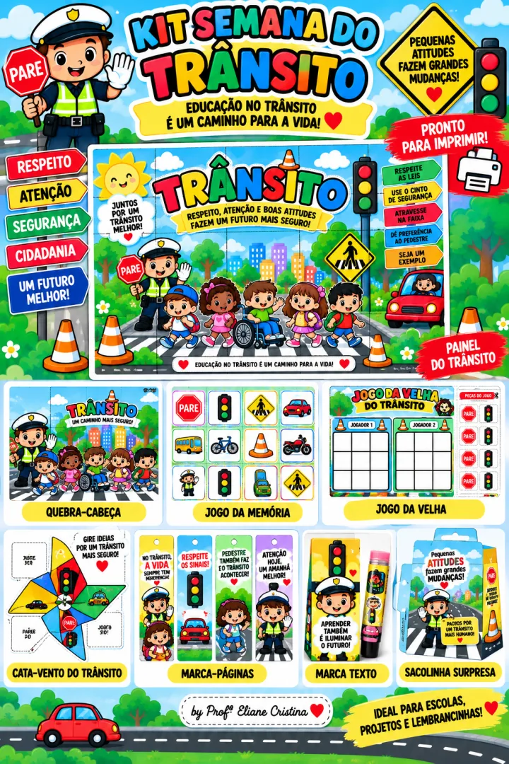Kit Completo Semana do Trânsito - Educação Infantil - PDF — imagem 2