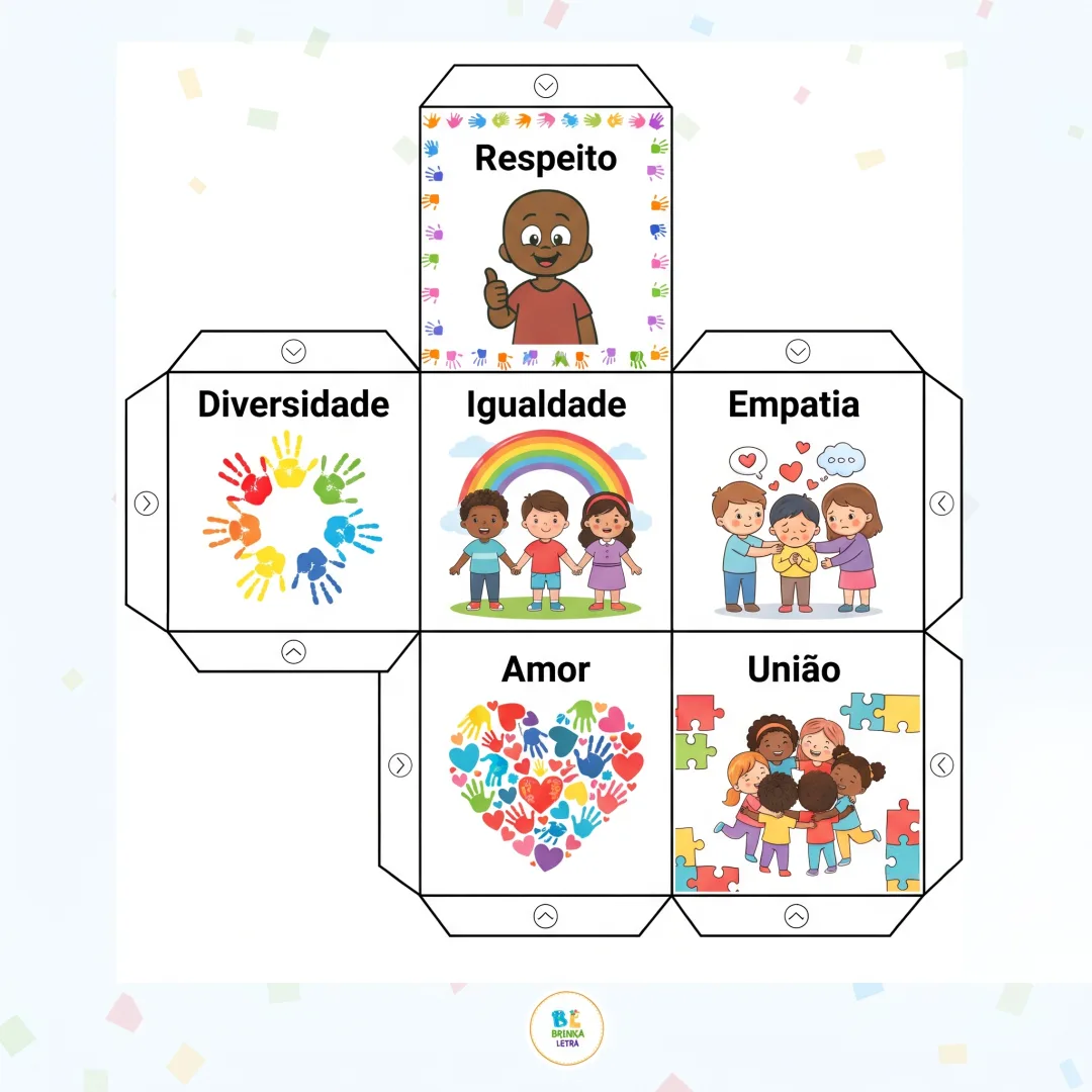 Kit Consciência Negra: Bandeirinha da Diversidade + Cubo das Palavras para Imprimir — imagem 2