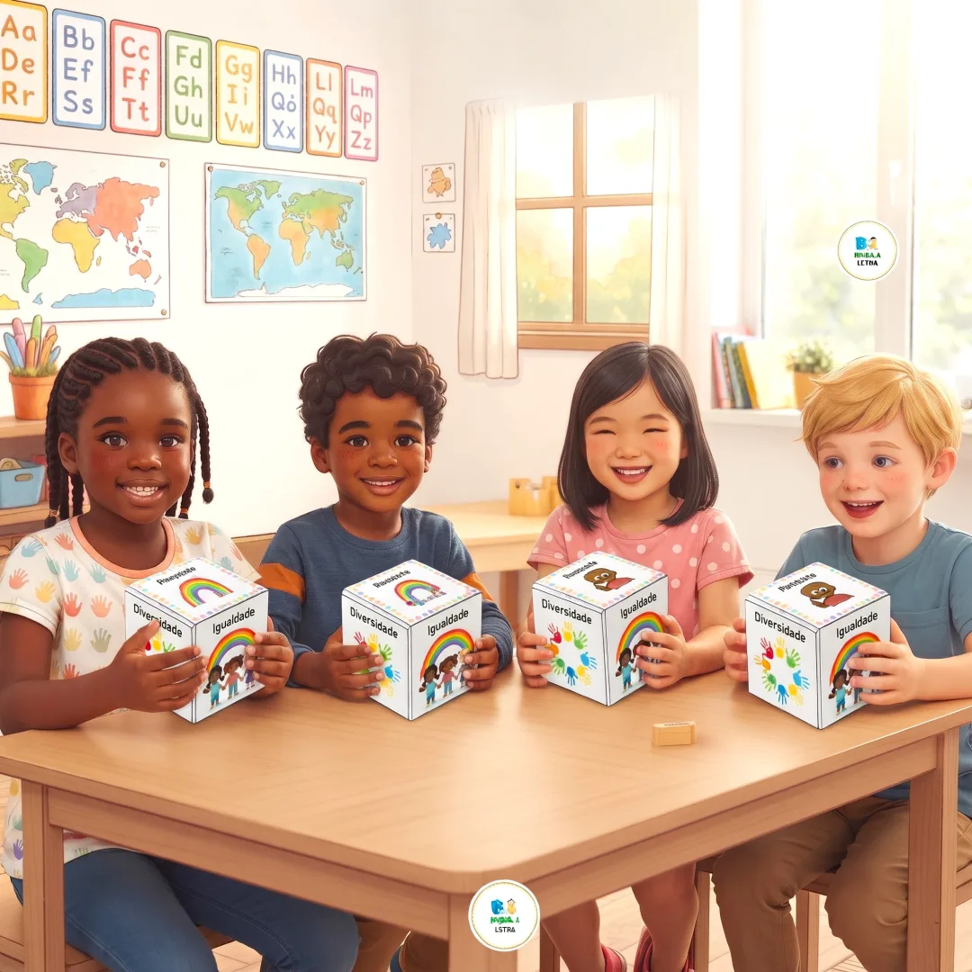 Kit Consciência Negra: Bandeirinha da Diversidade + Cubo das Palavras para Imprimir — imagem 5