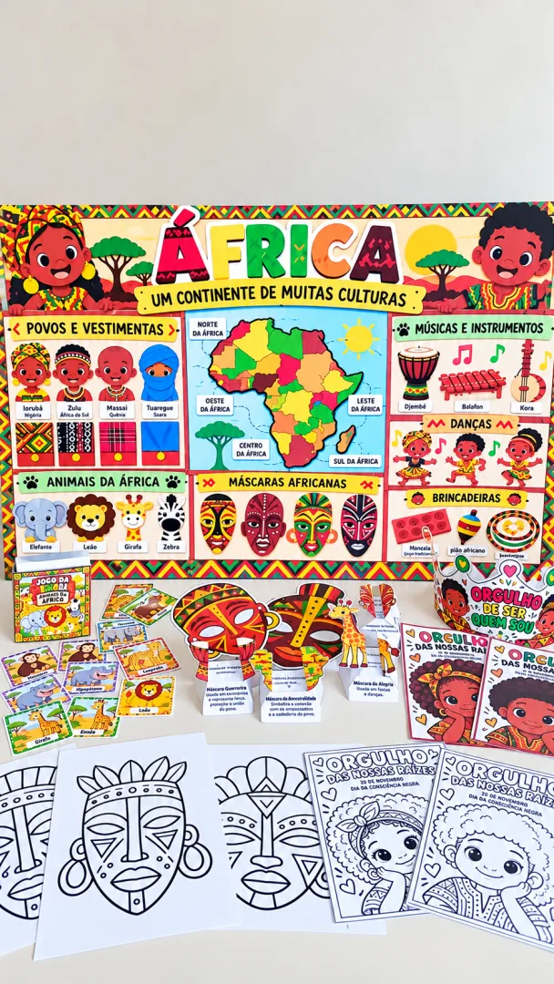Kit Consciência Negra Continente Africano Painel - Educação infantil PDF — imagem 5