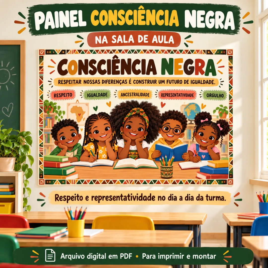 Kit Consciência Negra – Painel + Coroa PDF - Ed. Infantil e EFI — imagem 2