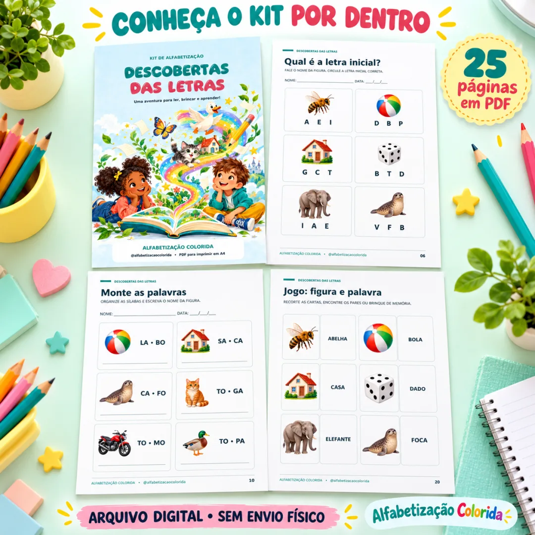 Kit de Alfabetização em PDF com 25 Páginas — imagem 4