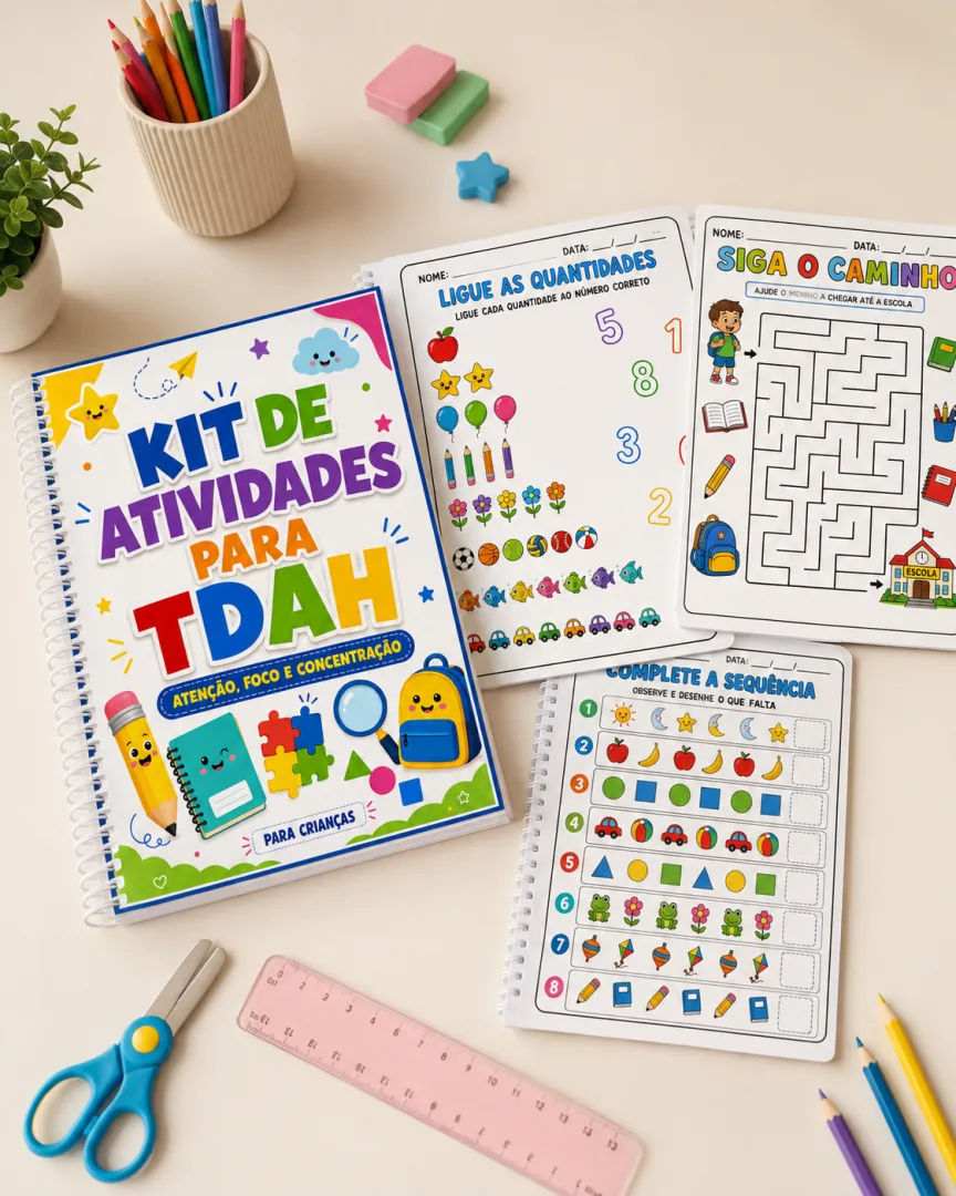 🎯 KIT DE ATIVIDADES PARA TDAH — ATENÇÃO, FOCO E CONCENTRAÇÃO — imagem 2